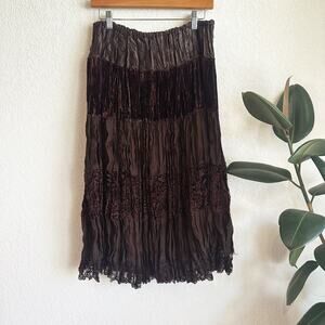 Fairycore Midi Skirt Patchwork M/L Handmade Tiered Whimsygoth Witchy Festival